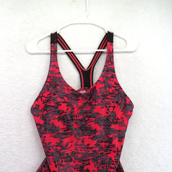 Speedo One Piece Swimsuit Girls 13/14 Racerback Abstract Print Poly Swim‎ Suit - Picture 2 of 10